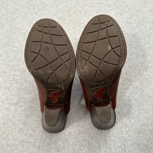 Born Crown Womens Mules Brown Leather Clog Heel Size 7M 38 BOC By Born - Picture 9 of 11